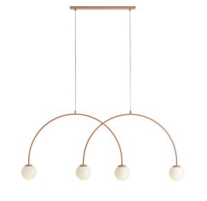 Lampă suspendată Aldex Una 4 Coral roșie metal sticlă 4x10W 1116L11_L