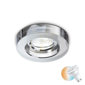 Spot încastrat rotund Ideallux BLUES 113982 fumuriu GU10 crom 9,5 cm