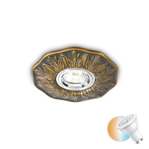 Spot încastrat Ideallux POLKA 115580 șampanie GU10 aluminiu Ø14 cm