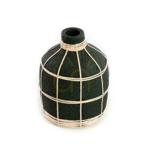 Vază BAZAR BIZAR Whoopy Negru Natural S Terracotta Collection Teracotă Rattan