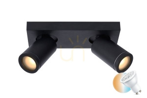 Plafonieră Lucide TAYLOR neagră LED dimabilă IP44 2xGU10 09930/10/30