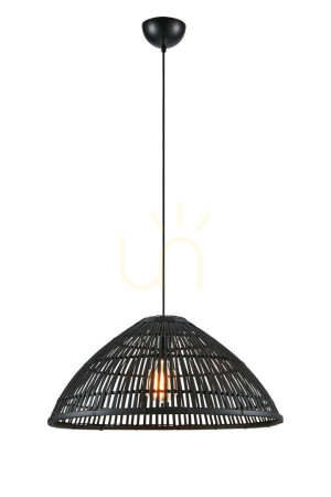 Pendul Markslojd Capello negru metal bambus 58 cm 108674