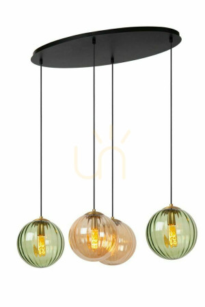 Lampă suspendată Lucide Monsaraz verde retro 4xE27 45493/04/33