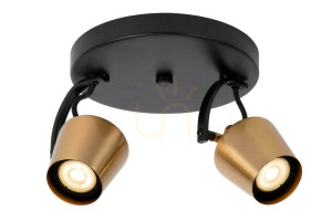 Plafonieră Lucide Emile 2xGU10 LED metal aurie-neagră 20 cm 51901/02/02