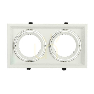 Plafonieră încastrată 2xAR111 G53 Alb V-TAC VT-7222