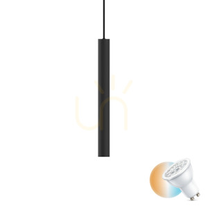 Lustră suspendată Ideallux Look neagră GU10 40 cm aluminiu 343310