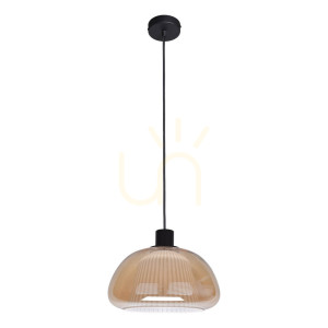 Pendul Italux Apiro negru-amber E27 24,5 cm PND-84638-BK-AMB