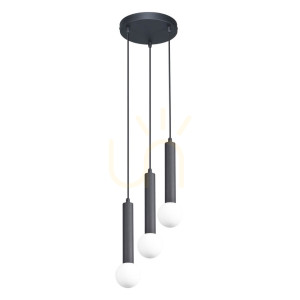 Lampă suspendată Italux Filano 3xG9 negru sticlă opal PND-33574-3-BK