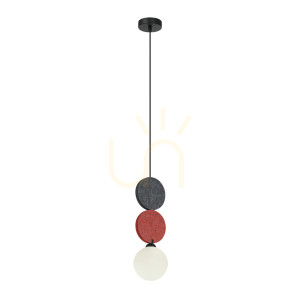 Pendul Italux Andrea G9 negru alb metal sticlă PND-59779A-1S-MLTI