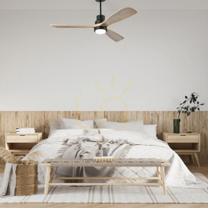 Pendul Zambelis FAN negru lemn natural LED 15W 132 cm
