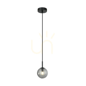 Pendul Zambelis negru mat sticlă fumurie G9 12,5 cm 1x5W