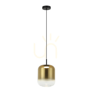 Pendul LED Zambelis 12W 3000K Negru-Auriu Sticlă 23 cm