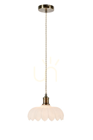 Lampă suspendată Markslojd Kurage 108857 alb alamă antică 25,5 cm