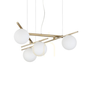 Lustră suspendată Ideallux Atlas Gold 4xG9 sticlă metal 62 cm 365107
