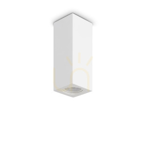 Plafond cilindric Ideallux LOOK 355764 GU10 gips aluminiu Ø7x20 cm