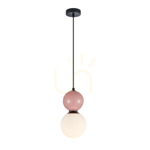 Pendul Italux Mastal E27 negru sticlă, 1 bec, PND-36603-1S-BK-PK