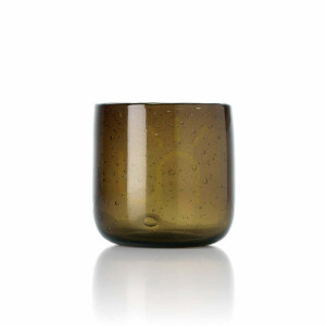 Suport lumânare handmade cognac smoky brown 9 cm