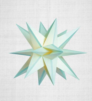 Pandantiv decorativ Markslojd Skillinge 3D albastru din hârtie 50 cm 704461