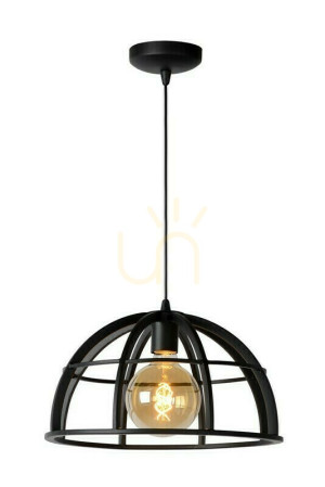Lampă suspendată Lucide DIKRA neagră metal 40 cm 76464/01/30