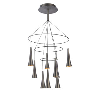 Lustră LED Italux Luca maro aluminiu 75 cm MD16115-9A