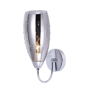 Lampă de perete Italux Grace E14 crom sticlă închisă MBM2170/1 A