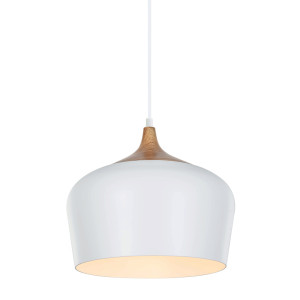 Lampă suspendată Italux Britta albă E27, Ø30 cm, MDM-2681/1M W