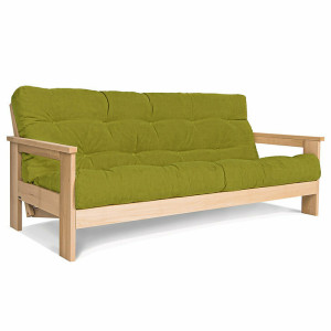 Bäddsoffa WoodMan Mexico grön massiv bok WUA-00623
