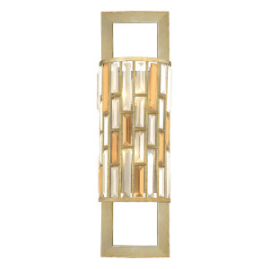 Gemma 2-ljus vägglampa - silverblad Elstead