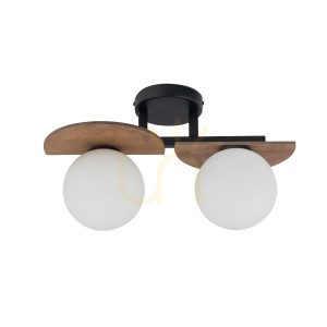 Plafond Sigma Mirror svart vit glas 2xG9 43 cm 33301