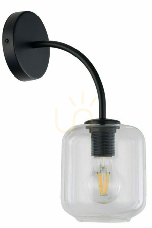Vägglampa Sigma SHINE svart transparent E27 IP20 32247