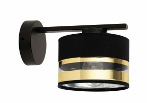 Vägglampa Sigma Sofia svart guld E27 IP20 32164
