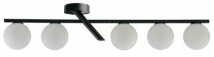 Plafond Sigma Zoe 5 svart vit glas G9 108 cm 33327
