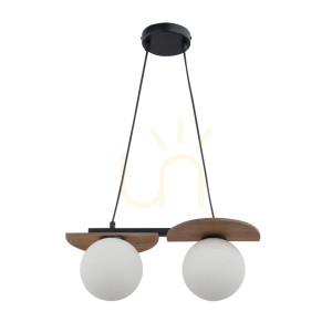 Pendellampa Sigma Mirror 2 svart vit glas G9 43 cm SKU 33298