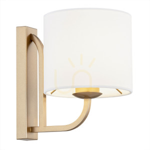 Vägglampa ARGON Maranello vit gammalt guld E27 8356