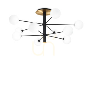 Plafond Ideallux Cosmopolitan PL10 svart 124 cm 273693