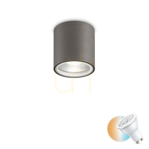 Takplafond Ideallux GUN PL1 antracit GU10 Ø11 cm 236865