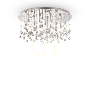 Plafond Ideallux Moonlight PL15 Cromo krom kristall 80 cm 077819