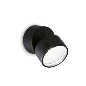 Vägglampa utomhus Ideallux OMEGA Round svart 4000K 7W 285504