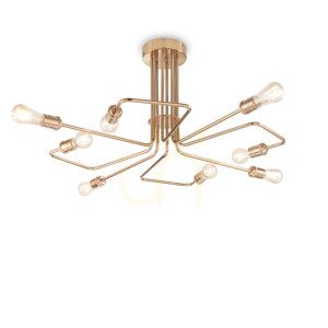 Plafond Ideallux Triumph PL8 mässing 8-ljus 92 cm 160313