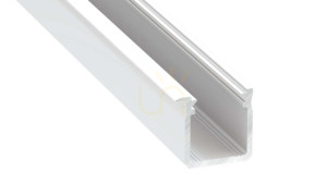 LED-profil LUMINES typ J vitlackerad 1 m