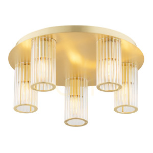 Plafond ARGON Hampton transparent mässing 5xE14 2178