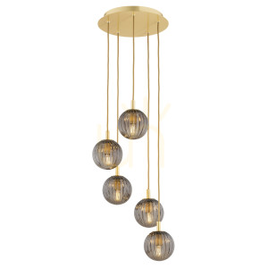 Taklampa ARGON Paloma 2185, rökfärgad mässing, 5-ljus E14