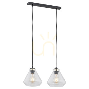 Taklampa Argon Decorato svart glas 2xE27 IP20 854