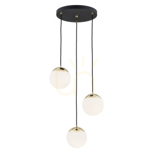 Taklampa Argon LIVIA 1417 IP44 svart mässing 3xE14
