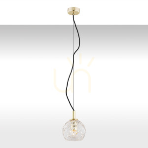 Pendellampa Argon OVIEDO transparent mässing kristall 4200