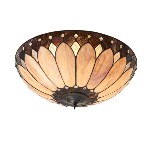 Plafond Interiors Brooklyn Tiffany Multicolor Ø50 cm 2-lampa