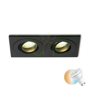 Galo Ii infälld taklins svart 230 V Led Gu10 9 W Ip65