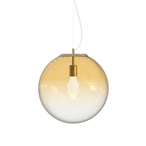 Taklampa Ideallux Mapa Clear bärnsten glas Ø40 cm 346564