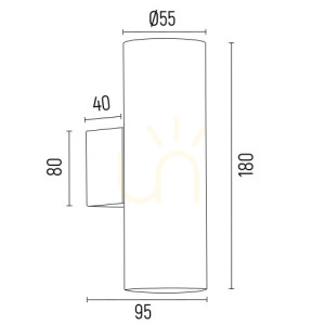 Vägglampa ARGON Mitos Plus 2xGU10 borstad titan SKU 7231