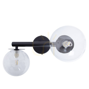 Vägglampa Sigma AVOLA 2 svart transparent glas 41487